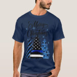 Police Officer Thin Blue Line Flag Christmas Tree  T-Shirt<br><div class="desc">Police Officer Thin Blue Line Flag Christmas Tree Policeman  .</div>