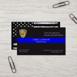 Police Officer Thin Blue Line Flag Law Enforcement Business Card
