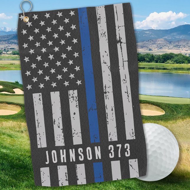 Police Officer Thin Blue Line Golf Towel (Creator Uploaded)