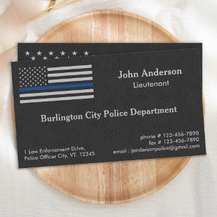 Police Officer Thin Blue Line Law Enforcement Business Card