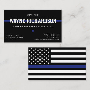 Police Officer Thin Blue Line Law Enforcement Business Card