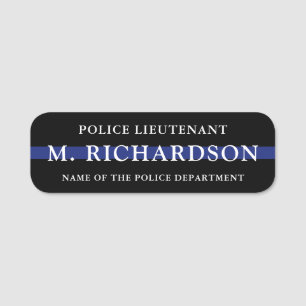 Police Officer Thin Blue Line Police Department Name Tag