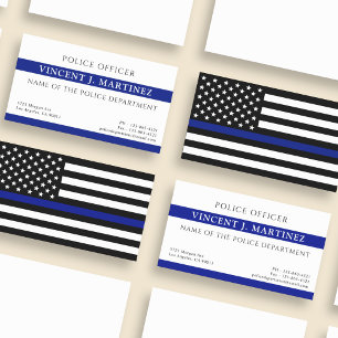 Police Officer Thin Blue Line Police Dept Business Card