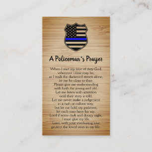 Police Officer Thin Blue Line Policeman's Prayer Business Card