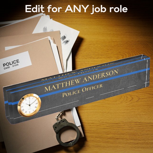 Police Officer Thin Blue Line Sergeant Clock  Nameplate (Creator Uploaded)