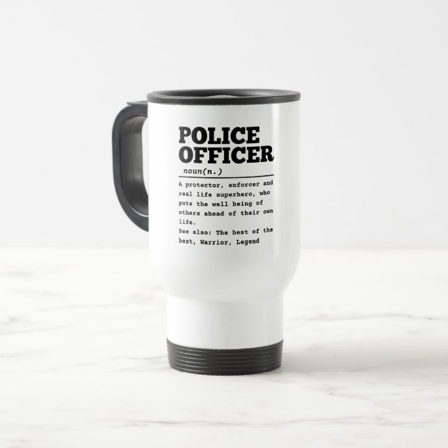 Police Officer Travel Mug (Front Left)