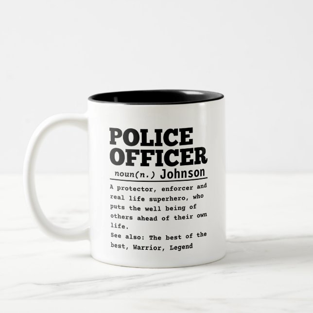 Police Officer Two-Tone Coffee Mug (Left)