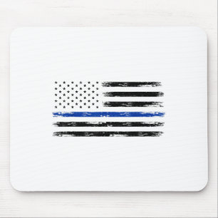 Police Officer Us Usa American Flag Thin Blue Line Mouse Mat