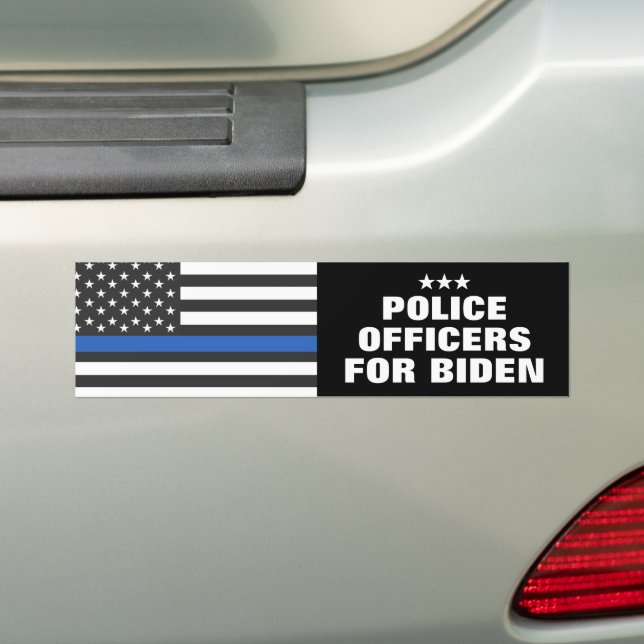 Police Officers For Biden 2024 Election  Bumper Sticker (On Car)
