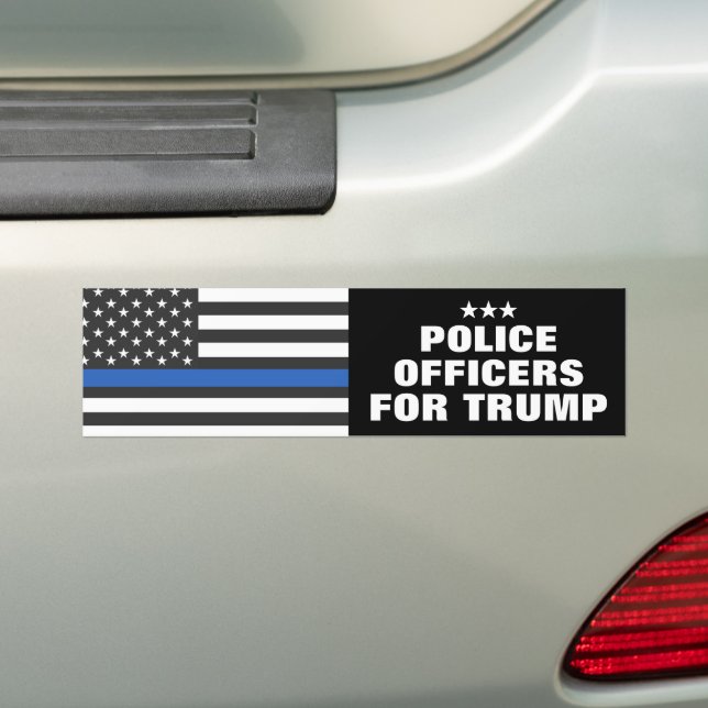 Police Officers For Trump 2024 Election  Bumper Sticker (On Car)