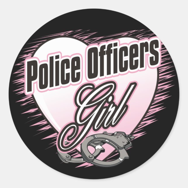 Police Officers Girl Classic Round Sticker (Front)