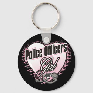 Police Officers Girl Key Ring