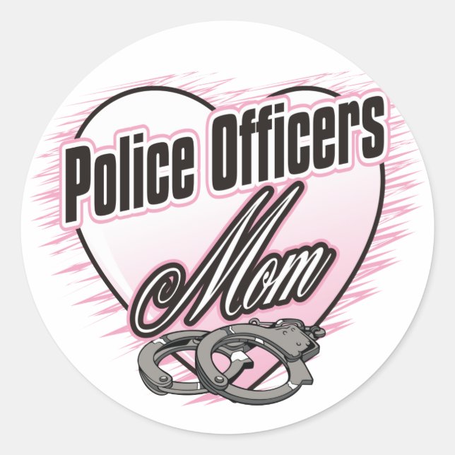 Police Officers Mum Classic Round Sticker (Front)