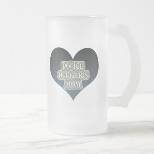 Police Officer's Mum Frosted Glass Beer Mug