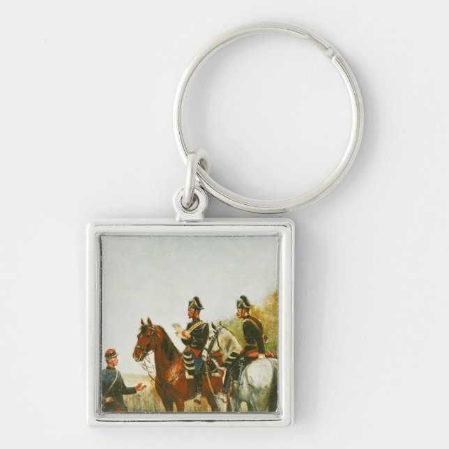 Police Officers on an Inspection Tour Key Ring (Front)