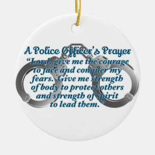 Police officers prayer ceramic tree decoration