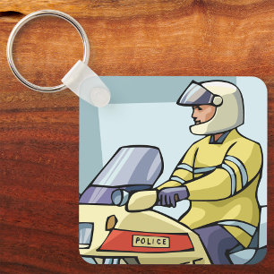 Police On A Motorbike Keychain