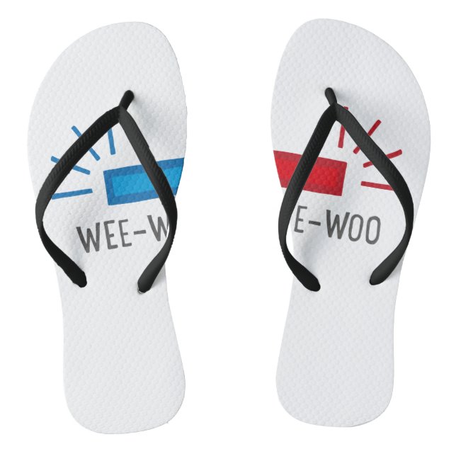 Police or Ambulance Siren Flip Flops (Footbed)