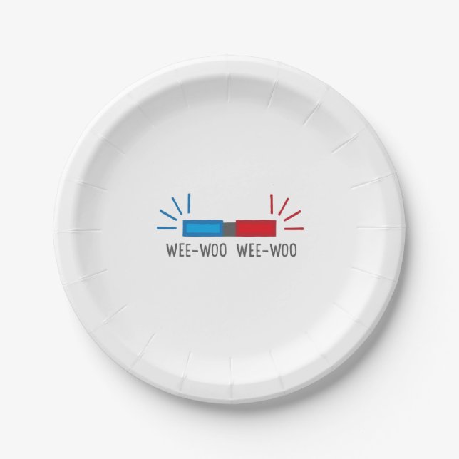 Police or Ambulance Siren Paper Plate (Front)