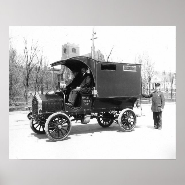 Police Paddywagon, 1909. Vintage Photo Poster (Front)