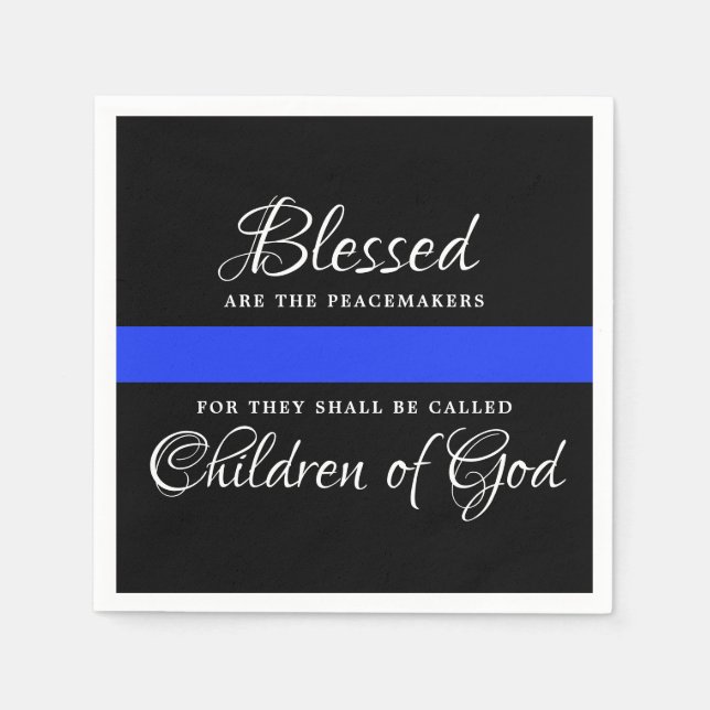 Police Party Law Enforcement Thin Blue Line  Napkin (Front)