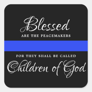 Police Party Law Enforcement Thin Blue Line Square Sticker
