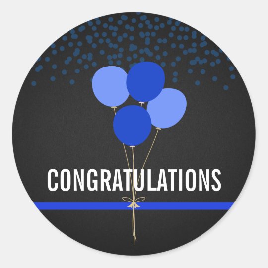 Police Party Themed Congratulations Classic Round Sticker | Zazzle.co.uk