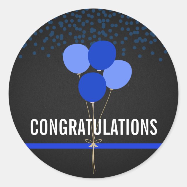 Police Party Themed Congratulations Classic Round Sticker (Front)