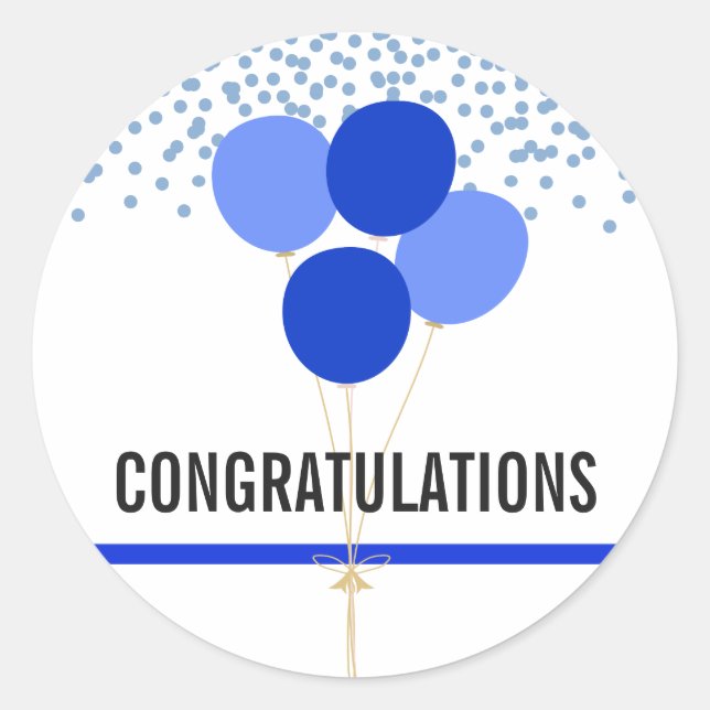 Police Party Themed Congratulations White Classic Round Sticker (Front)