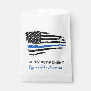 Police Party Thin Blue Line Flag Retirement Favour Bags