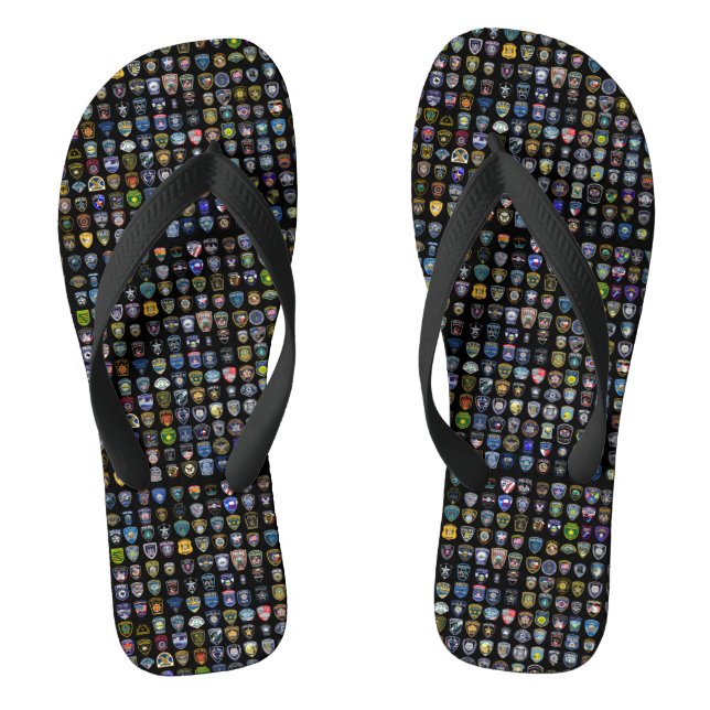 Police Patch Collection Flip Flops (Footbed)