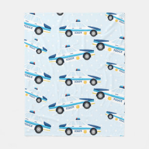 Police pattern fleece blanket
