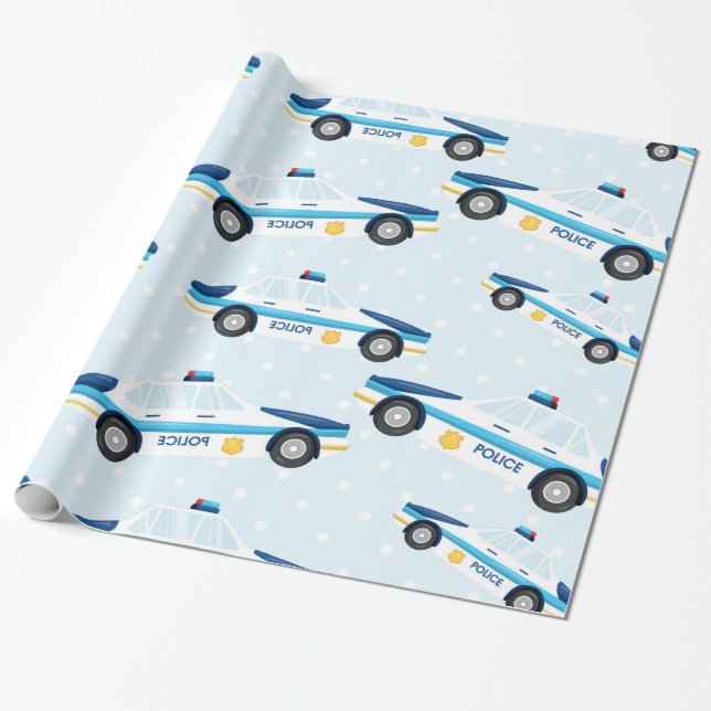 Police pattern wrapping paper (Unrolled)