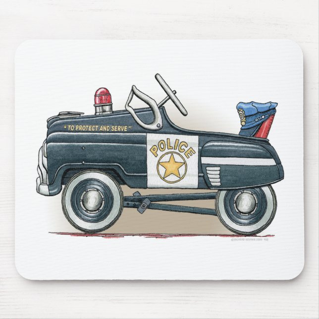 Police Pedal Car Cop Car Mouse Pad (Front)