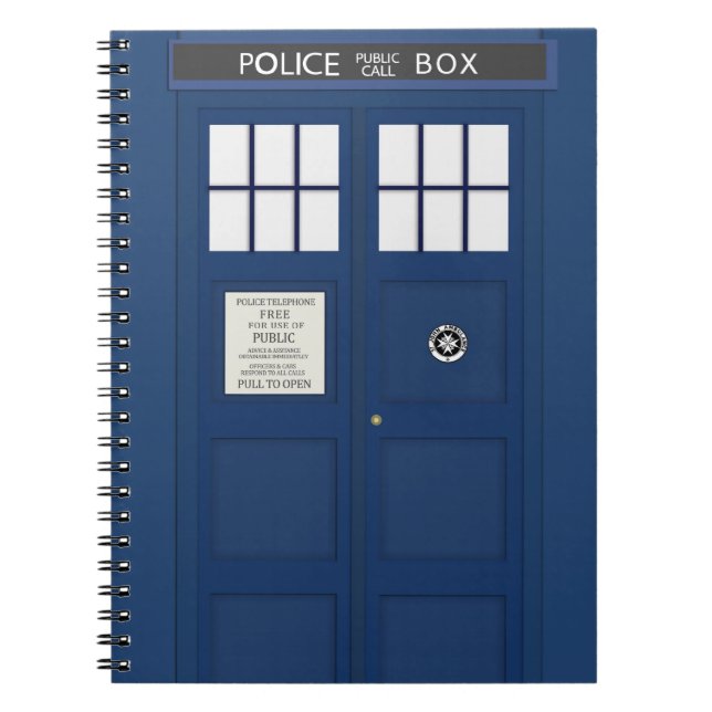 Police Phone Call box School Notebook (Front)