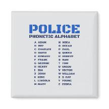 Police Phonetic Alphabet Adam - Zebra