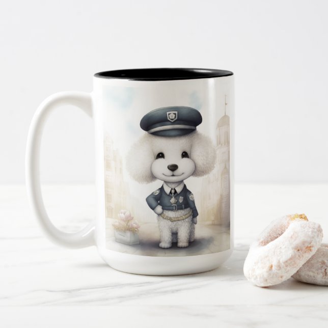 Police Police Force...Law & Order Two-Tone Coffee Mug (With Donut)