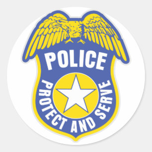 Police Protect and Serve Badge Classic Round Sticker
