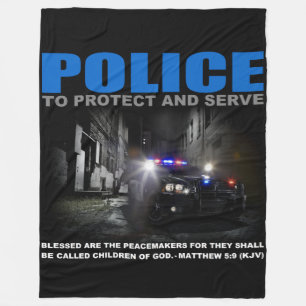 Police Protect And Serve Blue Lives Matter Fleece Blanket