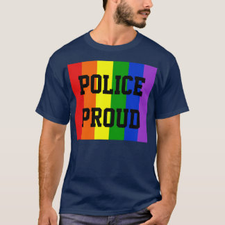 Police Proud Gay Rainbow Dark T-Shirt