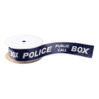 Police Public Call Phone Box Satin Ribbon