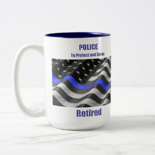 Police Retired Two-Tone Coffee Mug