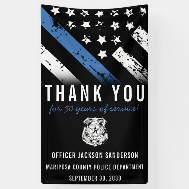 Police Retirement Appreciation Law Enforcement Banner (Vertical)