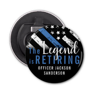 Police Retirement Blue Line Flag Law Enforcement Bottle Opener
