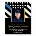 Police Retirement Blue Line Flag Photo Welcome