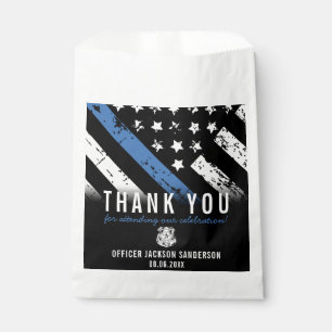 Police Retirement Blue Line Flag Thank You Favour Bags