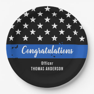 Police Retirement Graduation Party Personalised Paper Plate