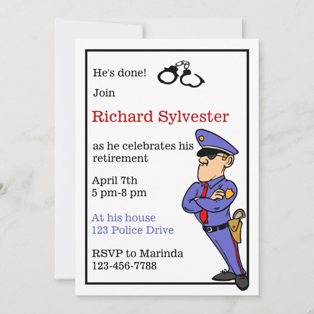 Police Retirement Party Invitation (Front)
