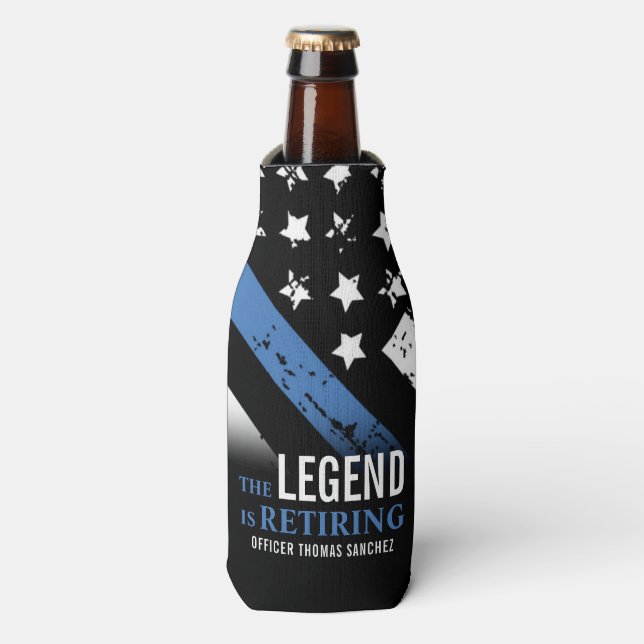 Police Retirement Party Law Enforcement Officer Bottle Cooler (Bottle Front)