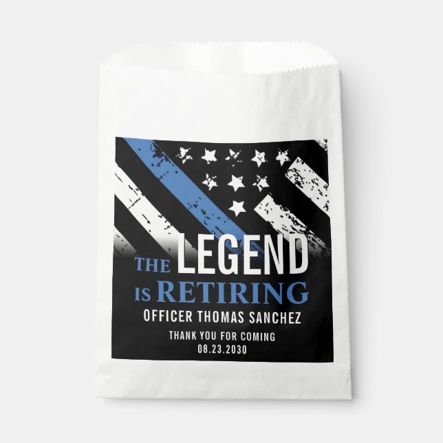Police Retirement Party Law Enforcement Officer Favour Bags (Front)